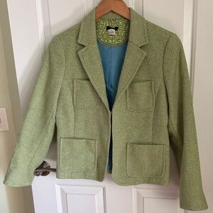 J. Crew Sage Herringbone Blazer